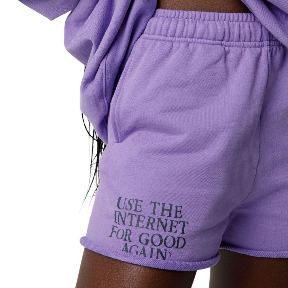 The Mayfair Group Use The Internet For Good Again Purple Shorts Size XS